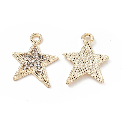 Alloy Crystal Rhinestone Pendants, Star Charms