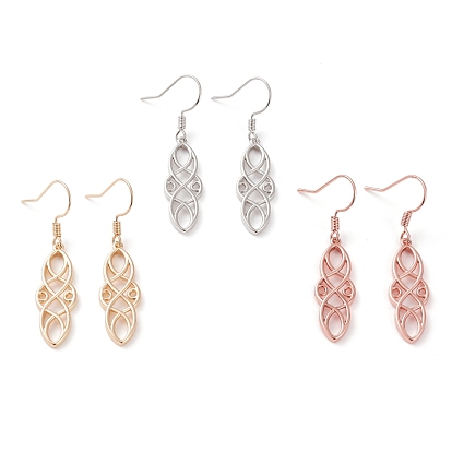 Boucles d'oreilles en laiton balancent, noeud trinité / triquetra