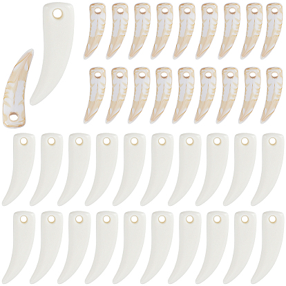 60Pcs 2 Styles Opaque Acrylic Pendants, Tooth