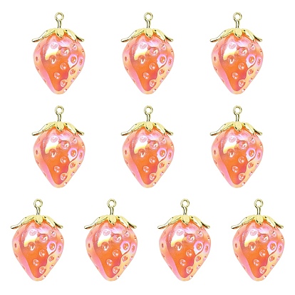Подвески из смолы, с латунной найти, клубника