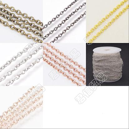 7цвета железные кабельные цепи, для изготовления ювелирных изделий DIY, с пластиковой катушке, несварные, овальные