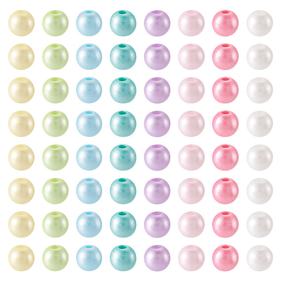 Opaque Acrylic Imitation Pearl Beads, Round