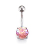 Piercing Jewelry, Brass Navel Ring, Belly Rings, with Acrylic & Stainless Steel Bar