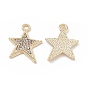 Alloy Crystal Rhinestone Pendants, Star Charms
