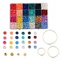 Наборы для изготовления серег-обруча своими руками, в том числе бусины хейши из полимерной глины ручной работы, 316 из нержавеющей стали бокал прелести кольца, дистанционные бусины из железа, сплава и латуни, гематитовые бусины