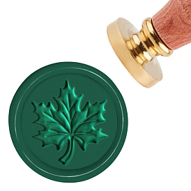 Retro Wax Seal Stamp Set, including Safflower Pear Wood Handle & Removable Brass Head, for Envelopes, Invitations, Gift Card