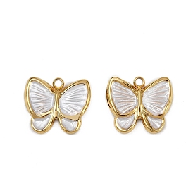 304 из нержавеющей стали шармы эмали, ионное покрытие (ip), бабочки прелести, реальный 18 k позолоченный
