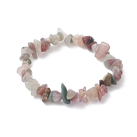 Natural Agate Chips Beaded Stretch Bracelets for Women