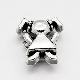 Alloy Girl Large Hole European Beads