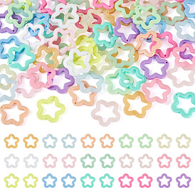 55шт 11 цветные непрозрачные акриловые подвески, звезда