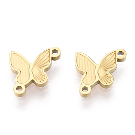 Ion Plating(IP) 316L Surgical Stainless Steel Connector Charms, Butterfly Links