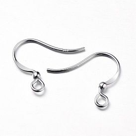 Ganchos de ley pendiente de plata, 15 mm, agujero: 1.5 mm, pin: 0.7 mm