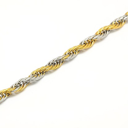 Модно 304 из нержавеющей стали трос цепи ожерелья, с карабин-лобстерами , 21 дюйм ~ 22 дюйм (533~558 мм) x 6 мм