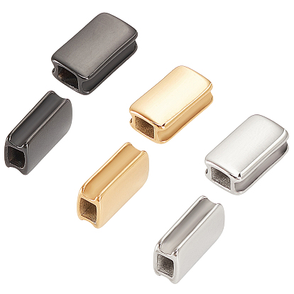 9Pcs 3 Colors 304 Stainless Steel Beads, Ion Plating (IP), Rectangle