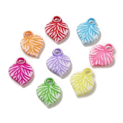 Opaque Acrylic Pendants, Craft Style, Leaf