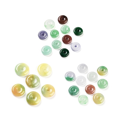 Myanmar natural jade / burmese jade colgantes, teñido, dijes de donut/disco pi