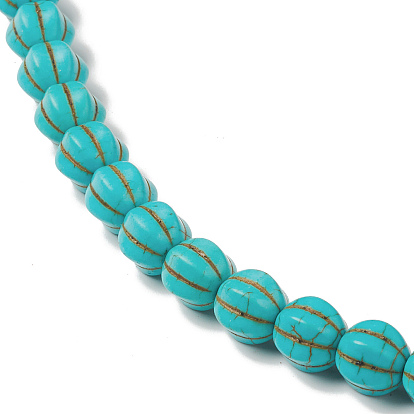 Synthetic Howlite Beads Strands, Dyed, Pumpkin