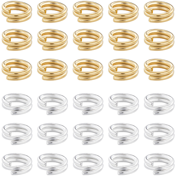 160шт. 2 цвета латунные разъемные кольца, без свинца и без кадмия, кольца с двойной петлей