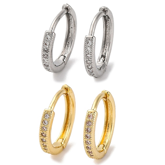 Ионное покрытие (IP) латунные микропаве прозрачные кубические цирконии серьги-кольца для женщин