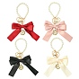 4 шт 4 цвета сплава имитация жемчуга бант брелки для украшения, розовый, красный, черный и белый