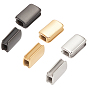 9Pcs 3 Colors 304 Stainless Steel Beads, Ion Plating (IP), Rectangle
