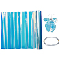 Clear Glitter PET Vinyl Fabrics Cellophane, Dazzling Magic Mirror Effect, with Aluminum Wire