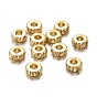 Brass Spacer Beads, Long-lasting Plated, Fancy Cut, Flat Round