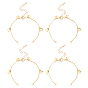 10Pcs Brass Curb Chains Bracelet Making, with Brass Soldered Curb Chains and Spring Ring Clasp, 304 Stainless Steel Open Jump Rings, Butterfly