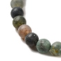 Natural Indian Agate Beads Strands, Frosted, Round