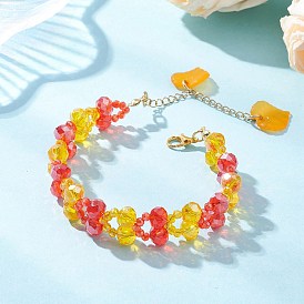 Стекло вышитый бисером браслеты для женщин, лист