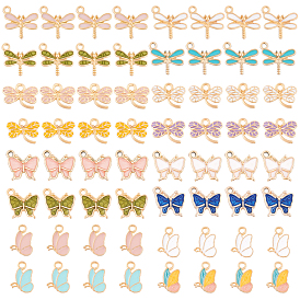 64G 16 Style Light Gold Plated Alloy Charms, with Enamel
