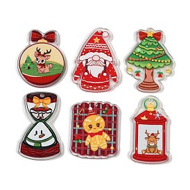 Christmas Theme Opaque Printed Acrylic Pendants