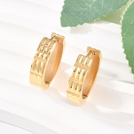 304 серьги-кольца из нержавеющей стали с текстурой, с 316 ушными шпильками из хирургической нержавеющей стали, ионное покрытие (ip)