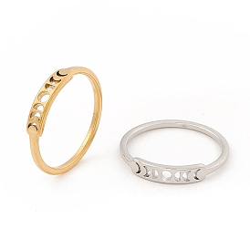 201 кольцо на палец с фазами луны из нержавеющей стали для женщин