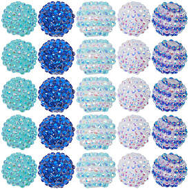 30шт 5 стиль смоляные стразы градуированные бусины, с акриловыми круглыми бусинами внутри, AB-цветов, для жевательной резинки ювелирных изделий