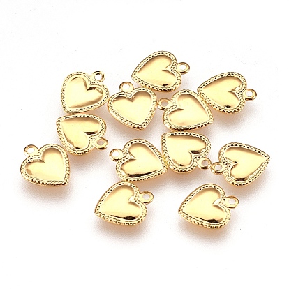Ion Plating(IP) 304 Stainless Steel Charms, Heart Charm