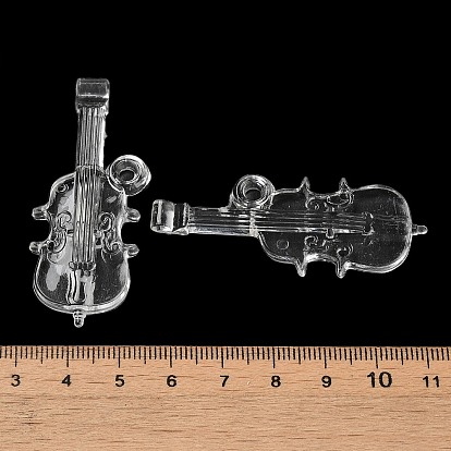 Transparent Acrylic Big Pendants, Violin Charms
