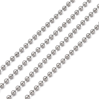 304 Stainless Steel Ball Beaded Chains, Soldered, Decorative Chain, 2.5mm