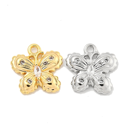 Латунные микропаве прозрачные подвески с фианитом, цветок