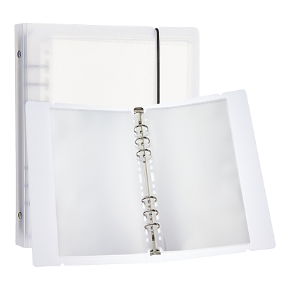 Пластиковая обложка с резинкой и внутренним бумажным файлом, прямоугольные