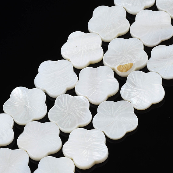 Eau douce naturelle de coquillage perles brins, fleur