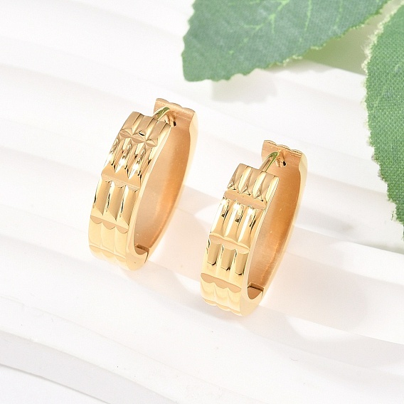 304 серьги-кольца из нержавеющей стали с текстурой, с 316 ушными шпильками из хирургической нержавеющей стали, ионное покрытие (ip)