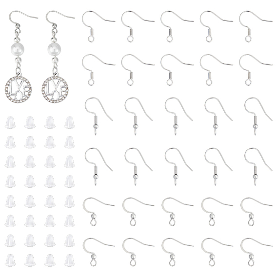 150 шт. 3 стили 304 крючки для сережек из нержавеющей стали, французские крючки с катушкой и шариком, 200 гайки ушные пластиковые