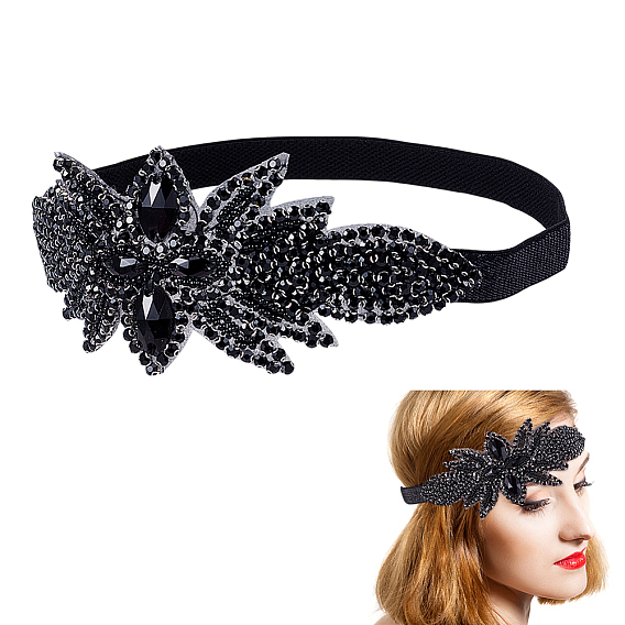 Повязки на голову с цветочными стразами, аксессуары для волос для женщин и девочек