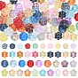 120Pcs 4 Styles Transparent Normal Glass Beads, Flower