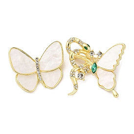 Акриловые булавки в виде бабочки и змеи, Броши из сплава со стразами для рюкзака