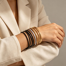 Iron Bangle Sets, Stackable Bangles for Women