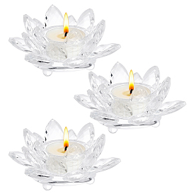 Kerzenhalter aus Glas in Lotusform, Teelichthalter als Tischdekoration, perfekt für die Dekoration von Heimpartys, buddhistische Lieferungen