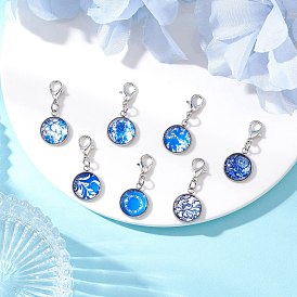 Полукруглые/купольные стеклянные подвесные украшения, Застежки-когти из сплава омара, подвески для украшений сумок