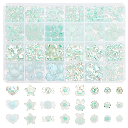 Прозрачные акриловые бусины, бусина в бусине, граненые, круглые